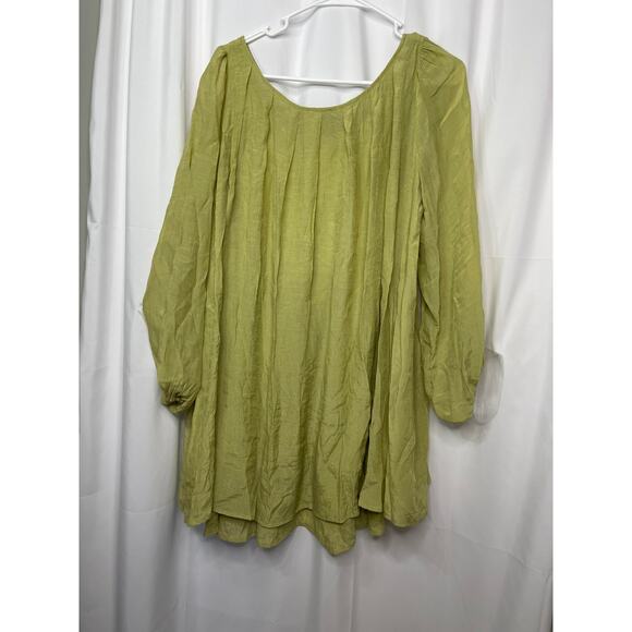 You Know as Pinky tunic dress top women's large chartreuse green size large - Picture 2 of 16